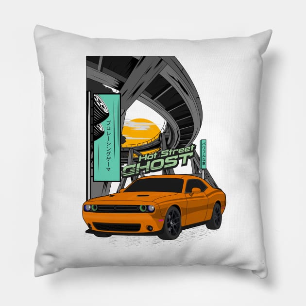 Challenger hot street ghost Pillow by Car_Designer