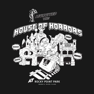 House of Horrors Rocky Point Warwick, RI (B&W) T-Shirt