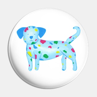 Spotted dog in primary colours Pin