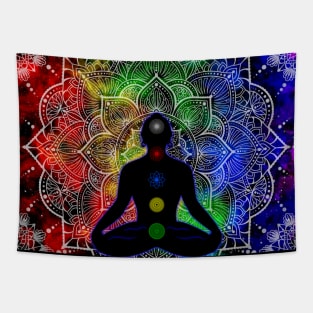 Tibetan Chakras, nebula mandala Tapestry