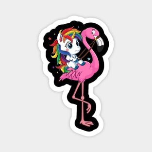 Unicorn Rider Flamingo Funny Magnet