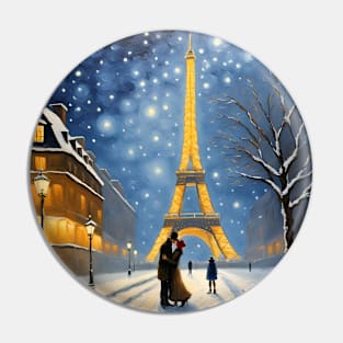 Starry Night Over Paris Pin