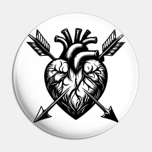 Tattoo with heart and arrows Pin