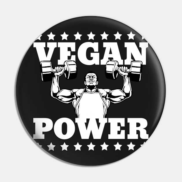 Vegan Power Vegan Weightlifter Pin by RadStar