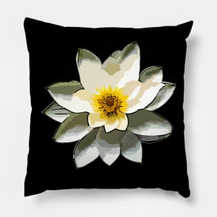 White Lotus - Lotus Flower Art Pillow
