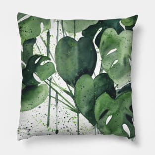 Abstract Monstera Pillow