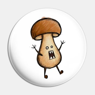 Weird Brown Bolete Mushroom Pin