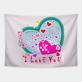 I LOVE YOU L/PINK Tapestry