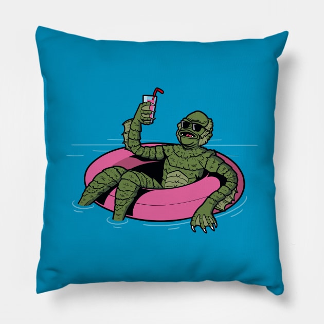 Black Lagoon Vibes Pillow by jasesa