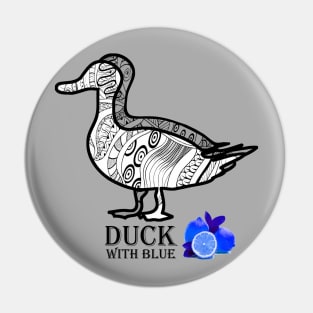 Duck With Blue Lemons Pin