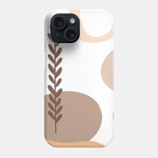 Boho Shapes and Plant Neutral Colors Phone Case