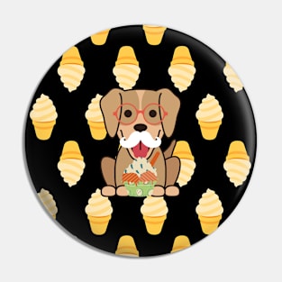 Mr.Doggy the ice cream lover Pin