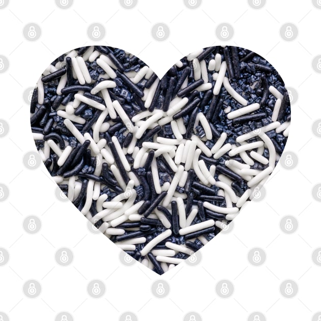 Black and White Zebra Sprinkles Candy Heart Photograph by love-fi