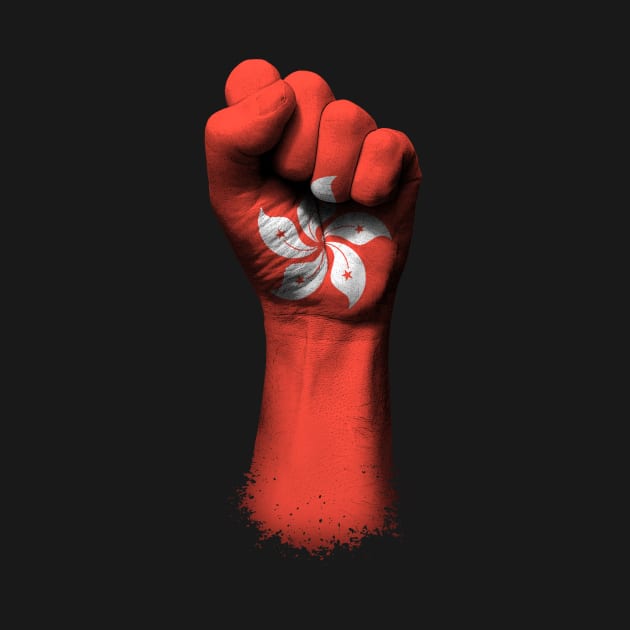 Flag of Hong Kong on a Raised Clenched Fist by jeffbartels