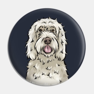 White Portuguese Water Dog Pin