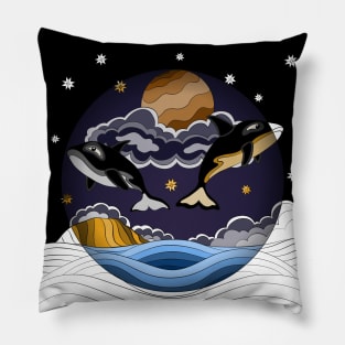 space orcas Pillow