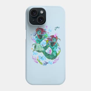 Princesses mermaid in the bubbles sea Phone Case