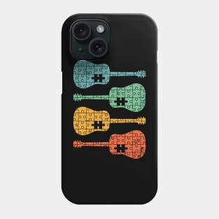 Acoustic Guitar Puzzle Cool Retro Colors Phone Case