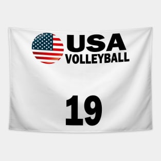 USA Volleyball #19 T-shirt Design Tapestry