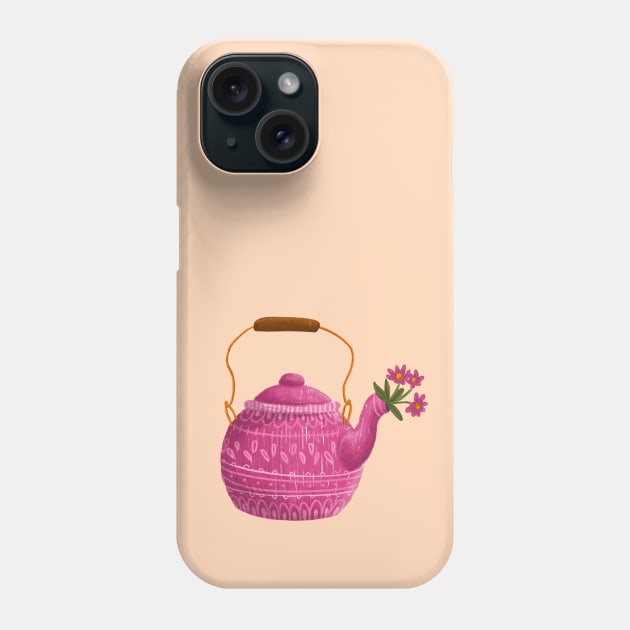 Flower Tea Pot Phone Case by Auvrea Studio