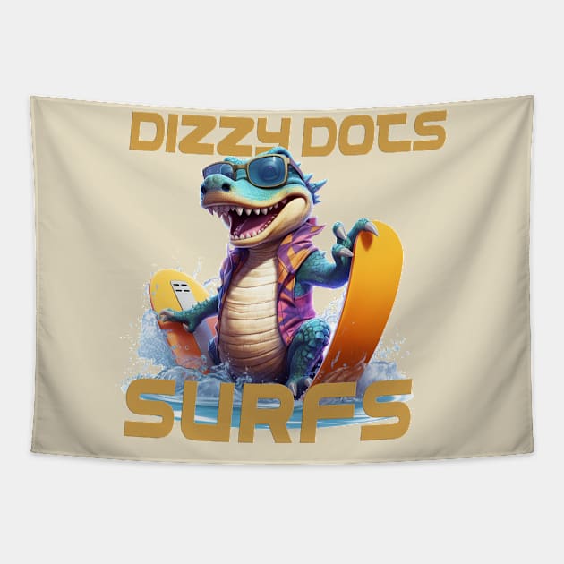 WaveRider Aquatic Adventure T-Shirt "Dizzy Dots" Tapestry by cusptees