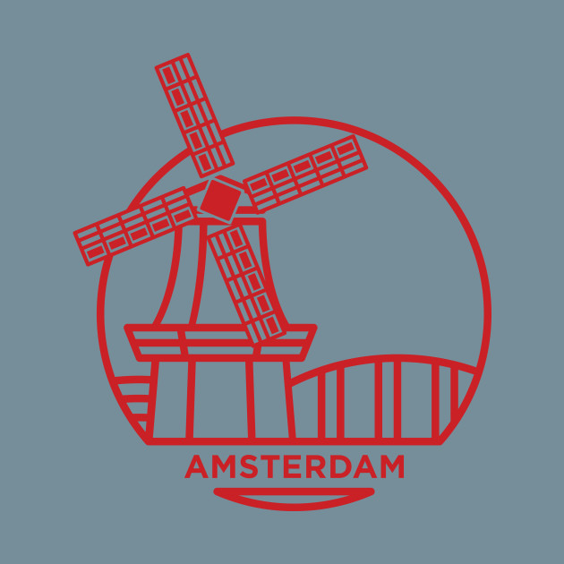 Disover Amsterdam - Windmill - T-Shirt