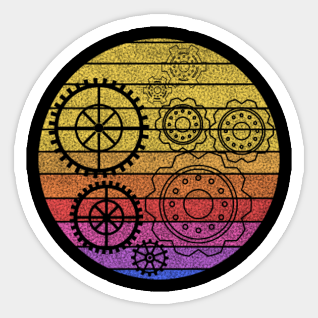 Mechanical Engineer Gifts Funny Retro Cogs Engineering Gear Mechanical Engineer Gifts Sticker Teepublic