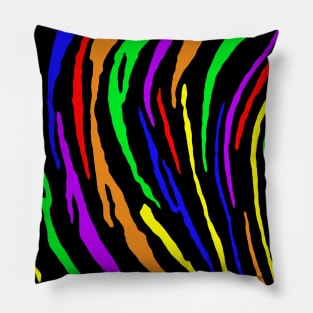 Rainbow Tiger Stripes Pillow