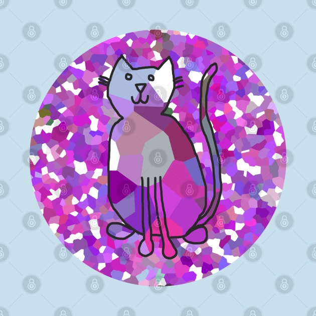 Small Cat on Purple by ellenhenryart