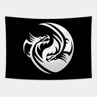 Yin Yang Dragons Symbol Cheeky Witch Tapestry