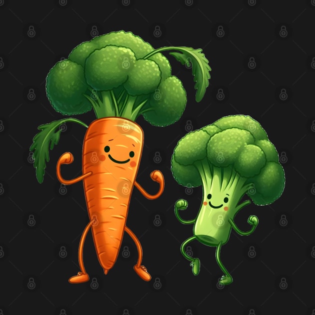 Carrot Dancing with Broccoli by FromBerlinGift