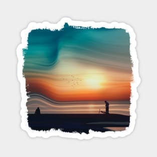 Ocean Dawn - Abstract Beach Scene Magnet