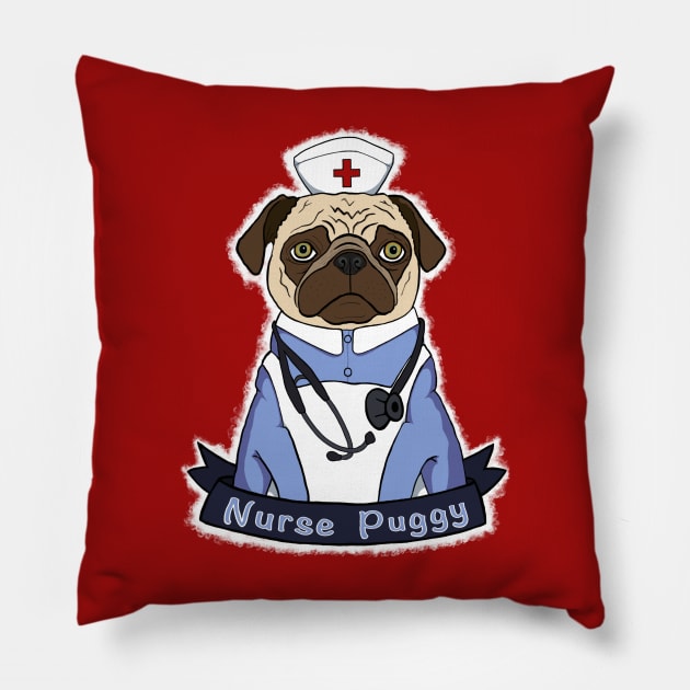 Nurse Puggy Pillow by FivePugs