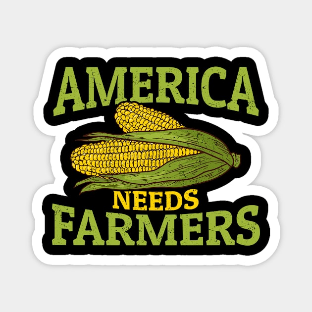 America Needs Farmers - Bold Green Yellow Magnet by Retusafi