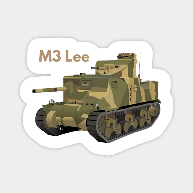 M3 Lee / Grant American WW2 Tank Magnet by NorseTech