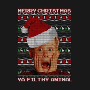 Home Alone Kevin Christmas - ya filthy animal T-Shirt