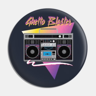 1980s ghetto blaster Pin