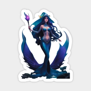Powerful Sea Wizard Mermaid Magnet
