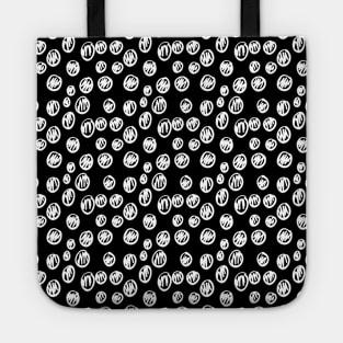 Monochrome Circle Sketch Pattern Tote