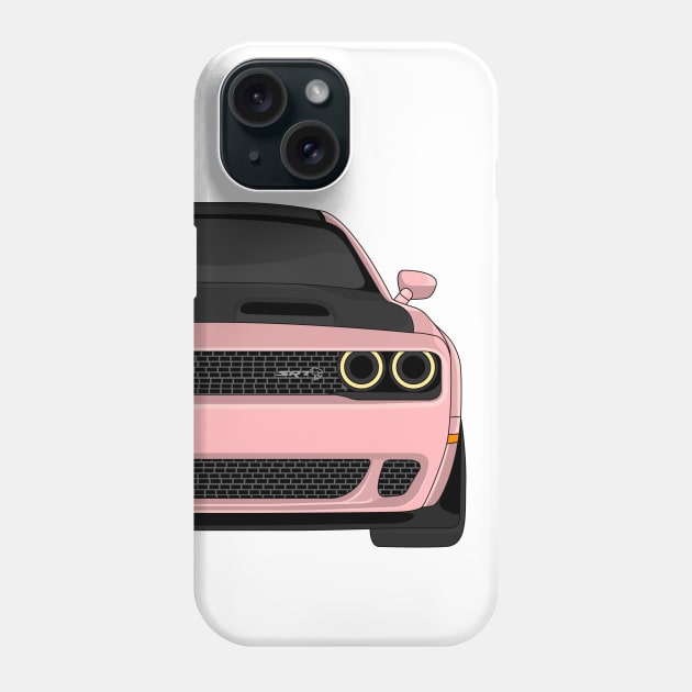 DODGE HELLCAT FRONT PINK Phone Case by VENZ0LIC