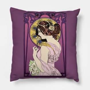 Pre-Raphaelite Girl 4 (Purple) Pillow