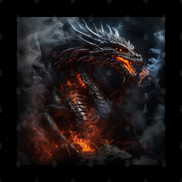 Scary Dragon With Fire and Smoke by Chavjo Mir11