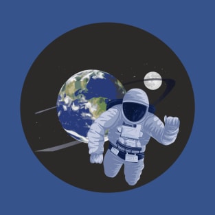 Spaceman floating in space T-Shirt