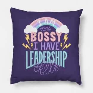 Not Bossy Lettered Quote Pillow