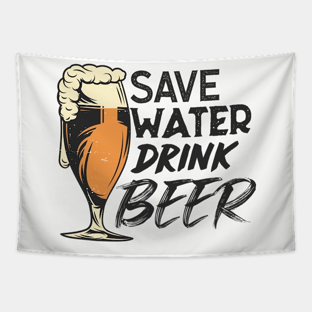 Save Water. Drink Beer. Tapestry by VintageArtwork