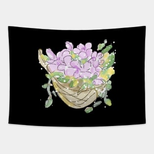 Hanging Flower Basket Tapestry