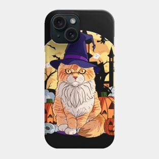 Maine Coon Cat Cute Witch Halloween Pumpkin Phone Case