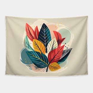 Abstract Leaves Design Tapestry