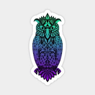 glitch owl pattern ecopop Magnet