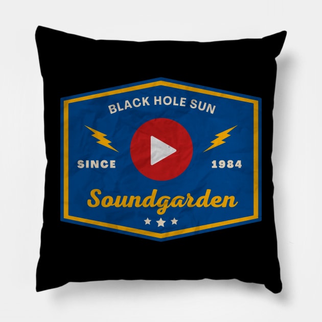 Soundgarden // Play Button Pillow by Blue betta